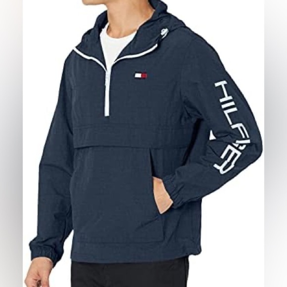 Tommy Hilfiger Retro Lightweight Taslan Popover Jacket Windbreaker Large - Picture 1 of 5